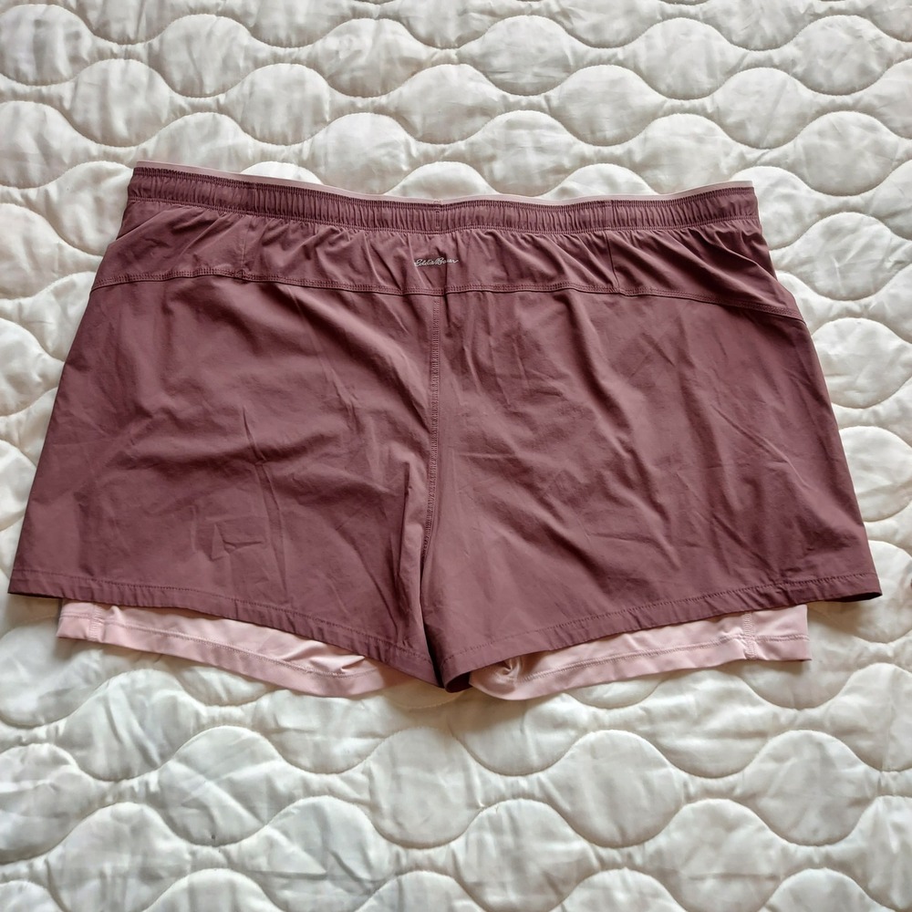 Eddie Bauer Womens 2XL Mauve 2-in-1 Athletic Running Shorts Built-in Liner Pink - Picture 5 of 5